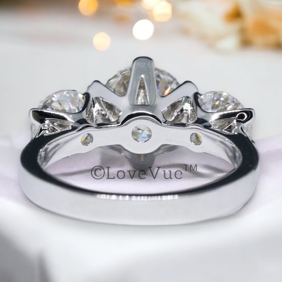 Certified 5ct. t.w. Diamond Three-stone Brilliant Cut Engagement Ring - Picture 8 of 17